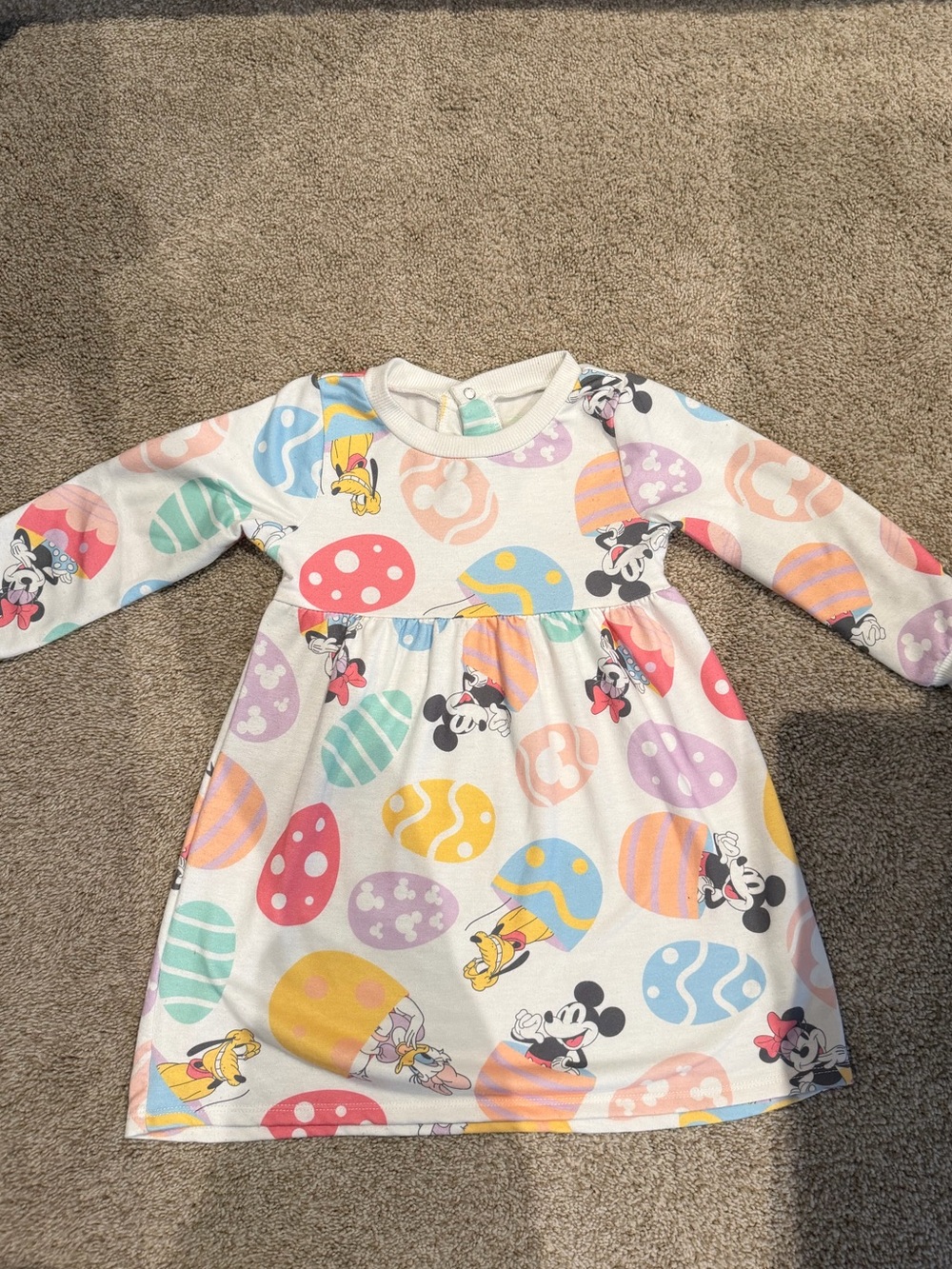 Disney Girls' White Long Sleeve Easter dress 2T